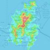 Topografinen kartta Saint-Martin / Sint Maarten, korkeus, helpotus