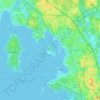 Topografinen kartta Rajasaari, korkeus, helpotus