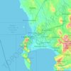 Topografinen kartta City of Cape Town, korkeus, helpotus