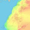 Topografinen kartta Länsi-Sahara, korkeus, helpotus