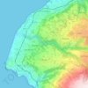 Topografinen kartta Ricadi, korkeus, helpotus