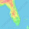 Topografinen kartta Florida, korkeus, helpotus