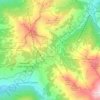 Topografinen kartta Sestriere, korkeus, helpotus