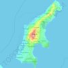 Topografinen kartta Saipan, korkeus, helpotus