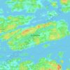 Topografinen kartta Kakskerta, korkeus, helpotus