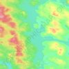 Topografinen kartta Iivantiira, korkeus, helpotus