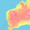 Topografinen kartta Länsi-Australia, korkeus, helpotus