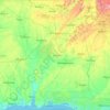 Topografinen kartta Alabama, korkeus, helpotus