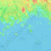Topografinen kartta Kotka, korkeus, helpotus