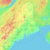 Topografinen kartta Maine, korkeus, helpotus