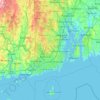 Topografinen kartta Rhode Island, korkeus, helpotus
