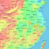Topografinen kartta Jangtse, korkeus, helpotus