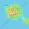 Topografinen kartta Tahiti, korkeus, helpotus