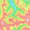 Topografinen kartta Bad Gastein, korkeus, helpotus