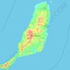 Topografinen kartta Fuerteventura, korkeus, helpotus