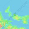 Topografinen kartta Prince Edward Island, korkeus, helpotus