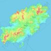Topografinen kartta Eivissa, korkeus, helpotus