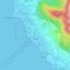 Topografinen kartta Tivat, korkeus, helpotus