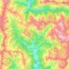 Topografinen kartta Allos, korkeus, helpotus