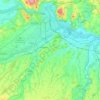 Topografinen kartta Bezirk Linz-Land, korkeus, helpotus