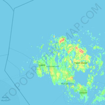 Topografinen kartta Hammarla, korkeus, helpotus