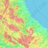 Topografinen kartta Abruzzo, korkeus, helpotus