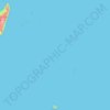 Topografinen kartta Ranskan eteläiset ja antarktiset alueet, korkeus, helpotus