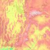 Topografinen kartta Utah, korkeus, helpotus