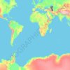 Topografinen kartta Etelämanner, korkeus, helpotus