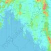 Topografinen kartta Krabi (provinssi), korkeus, helpotus
