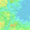 Topografinen kartta Boston, korkeus, helpotus