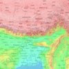 Topografinen kartta Brahmaputra, korkeus, helpotus
