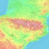 Topografinen kartta Pyreneet, korkeus, helpotus