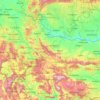 Topografinen kartta Balkanvuoret, korkeus, helpotus