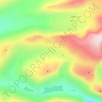 Topografinen kartta Kebnekaise, korkeus, helpotus